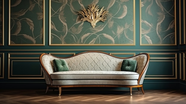 Foto gratuita sofá adornado en estilo art nouveau