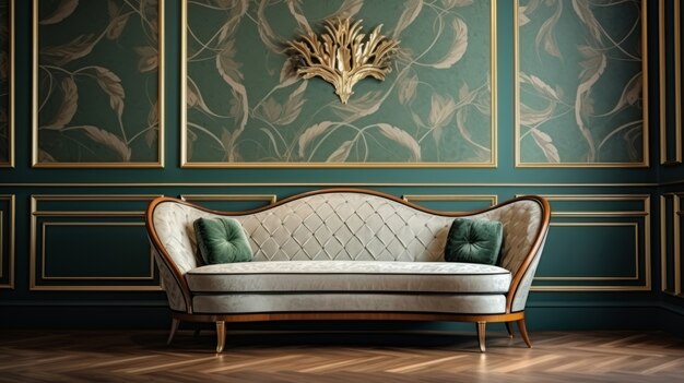 Sofá adornado en estilo art nouveau