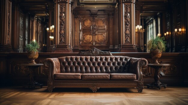 Sofá adornado en estilo art nouveau