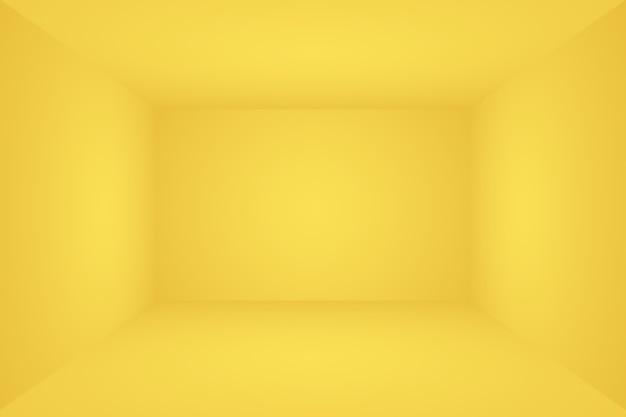 Sólido abstracto de la habitación d del fondo de la habitación de la pared del estudio del gradiente amarillo brillante