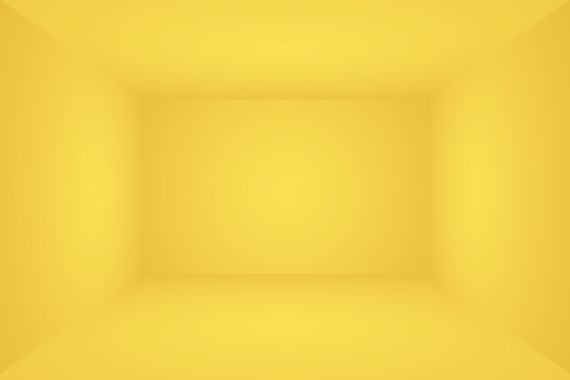 Sólido abstracto de la habitación d del fondo de la habitación de la pared del estudio del gradiente amarillo brillante