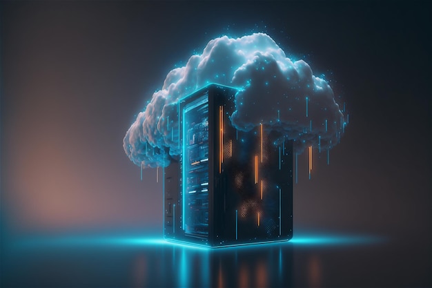 Foto gratuita solución de concepto de almacenamiento de datos en la nube del servidor tecnología de infraestructura informática de respaldo de base de datos web servicio en línea digital cloudscape para red global