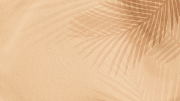 Sombra de hojas de palmera sobre un fondo beige
