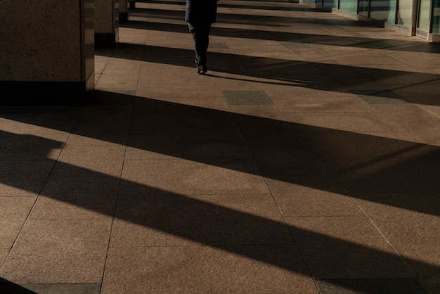 Foto gratuita sombras hechas por la luz del día en la ciudad con arquitectura.