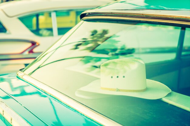 Sombrero interior de coche vintage - filtro vintage