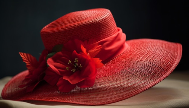 Foto gratuita sombreros de paja y atuendos florales significan verano generado por ia