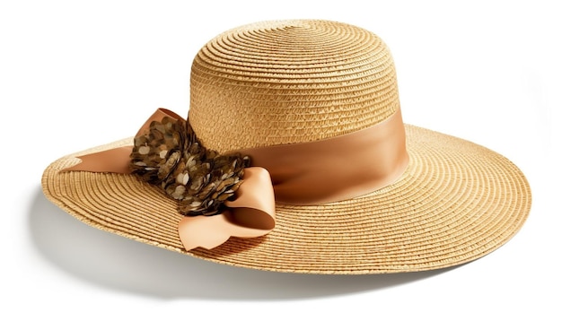 Foto gratuita sombreros de paja de mujer de moda de verano en vacaciones generados por ia