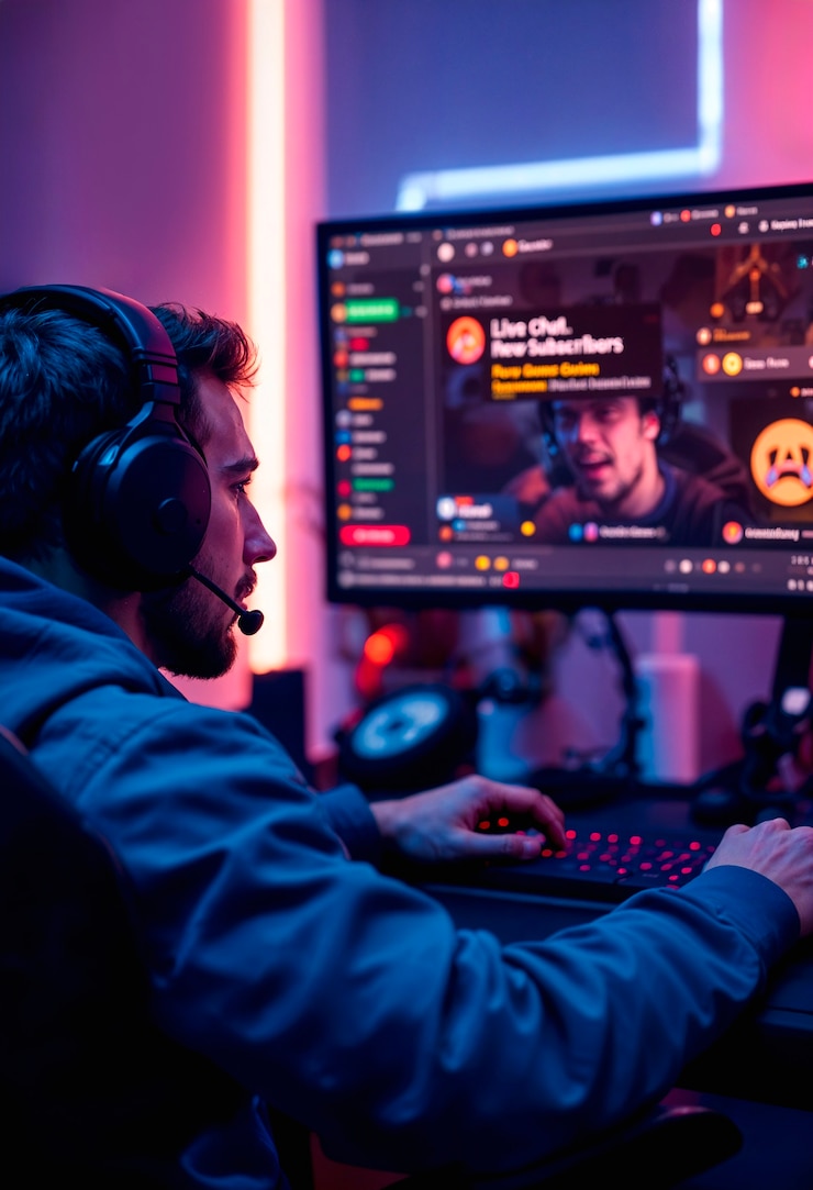 Foto gratuito streaming en vivo de los jugadores