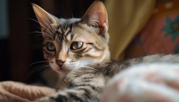 Suavidad y encanto en un juguetón felino generado por IA