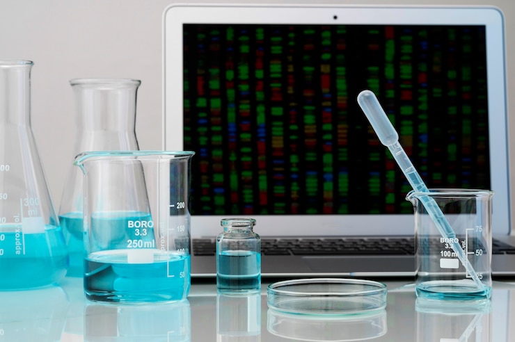 Foto gratuito suministros de laboratorio para trabajos médicos.