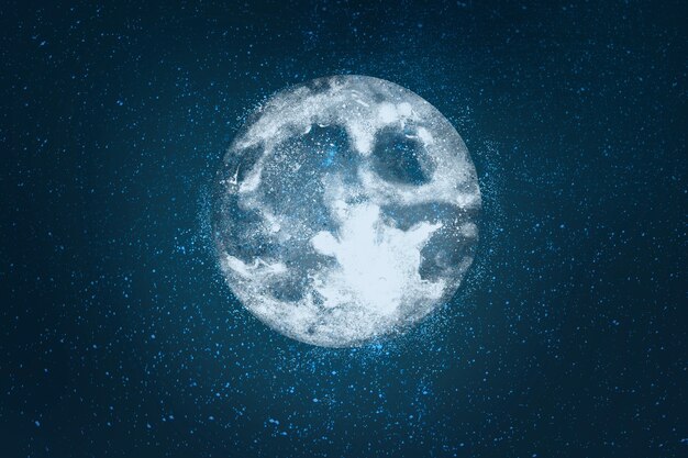 Super luna realista sobre fondo de cielo