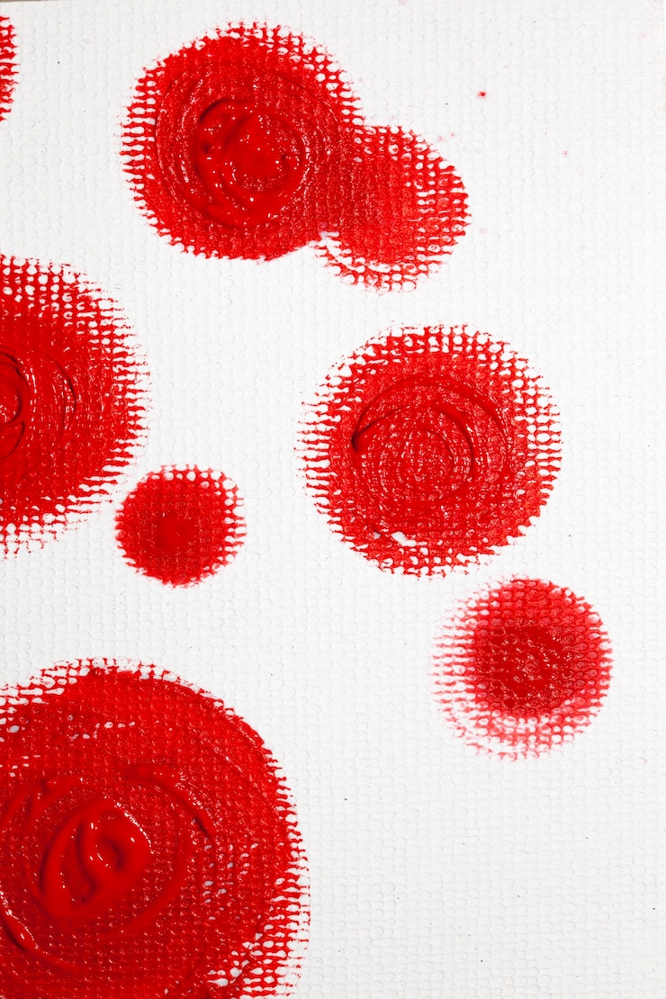 Foto gratuito superficie blanca con manchas de pintura circulares