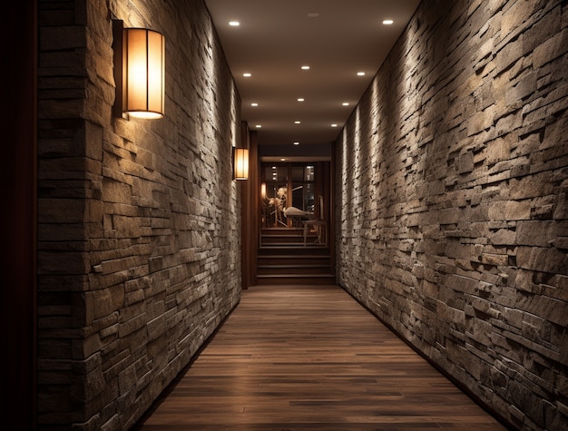 Foto gratuita superficie fotorrealista de la pared de piedra utilizada en el diseño de interiores