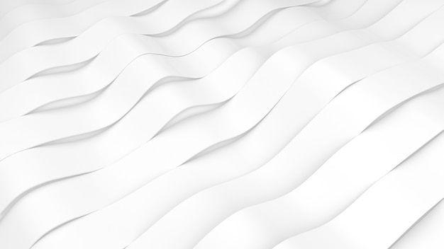 Foto gratuita superficie de ondas de rayas blancas. superficie de bandas deformadas con luz suave. fondo brillante moderno