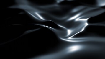 Foto gratuita superficie oscura con reflejos. fondo liso de ondas negras mínimas. borrosas olas de seda. flujo mínimo de ondas suaves en escala de grises.