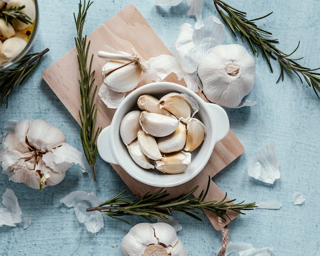 Surtido de alimentos saludables para estimular la inmunidad.