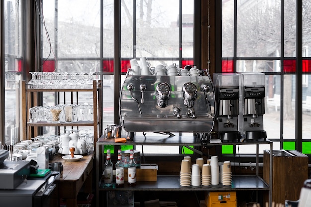 Foto gratuita surtido de artículos de cafetería pequeña