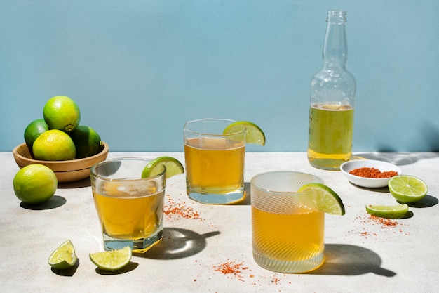 Surtido de bebidas picantes de michelada