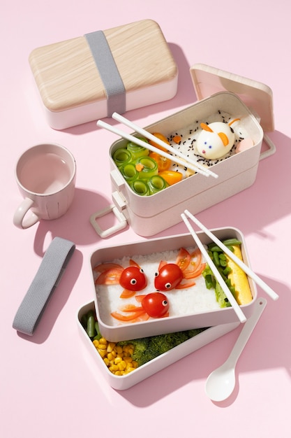 Surtido de cajas bento japonesas