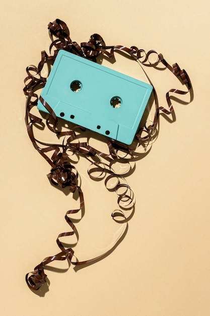 Surtido con cinta de cassette vintage