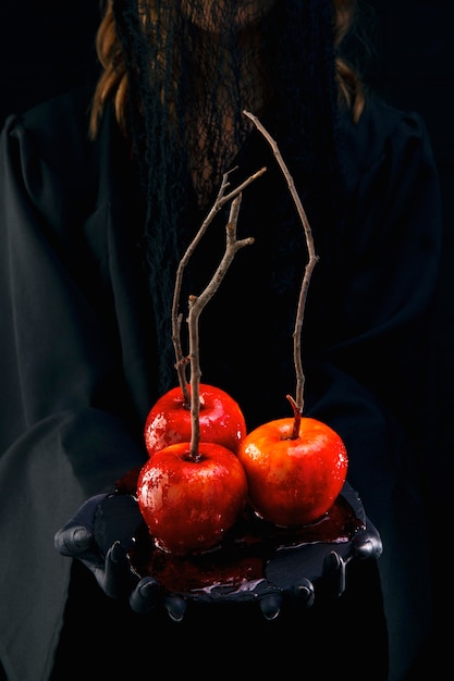 Foto gratuita surtido de comida para fiesta de halloween