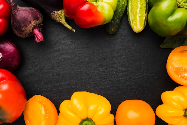 Foto gratuita surtido de cuadros de verduras