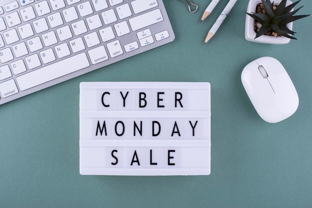 Surtido de cyber monday de vista superior