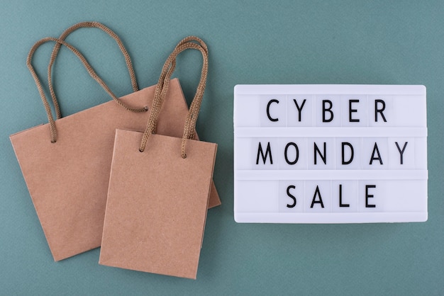 Surtido de cyber monday de vista superior