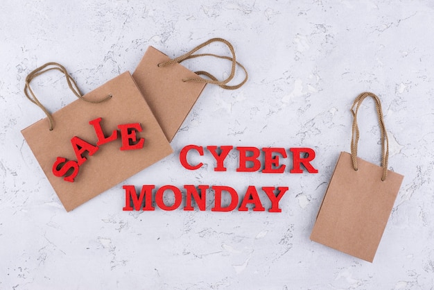 Surtido de cyber monday de vista superior