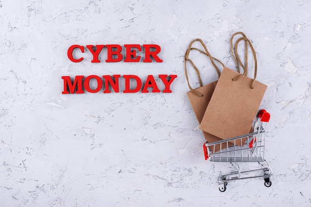 Surtido de cyber monday de vista superior