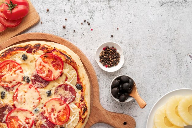 Surtido de deliciosas pizzas tradicionales