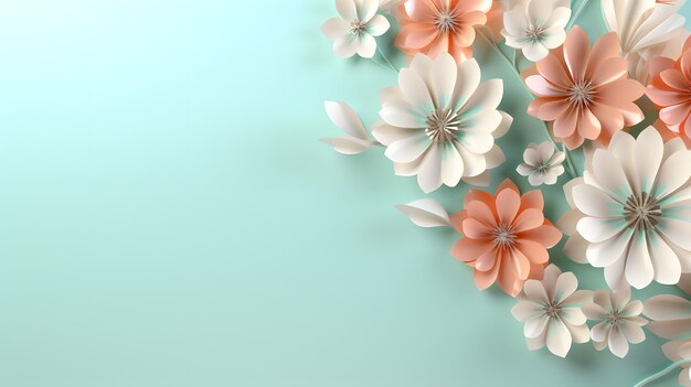 Surtido de flores abstractas en 3d.