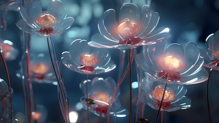 Foto gratuito surtido de flores abstractas en 3d.