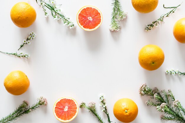 Surtido de fondo de frutas cítricas tropicales