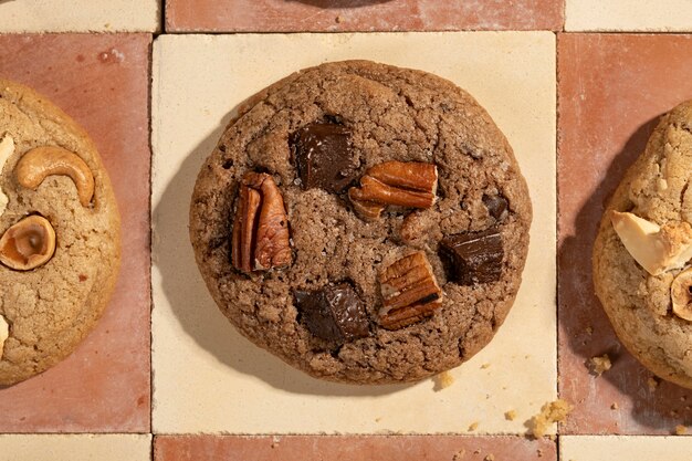 Surtido de galletas de vista superior