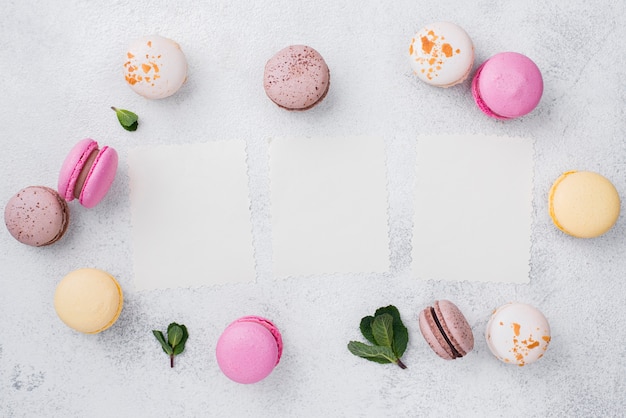 Surtido de macarons con menta