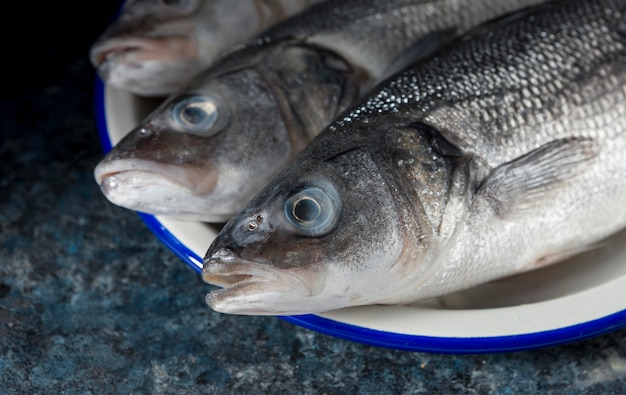 Foto gratuita surtido de pescado crudo para cocinar