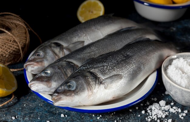 Surtido de pescado crudo para cocinar