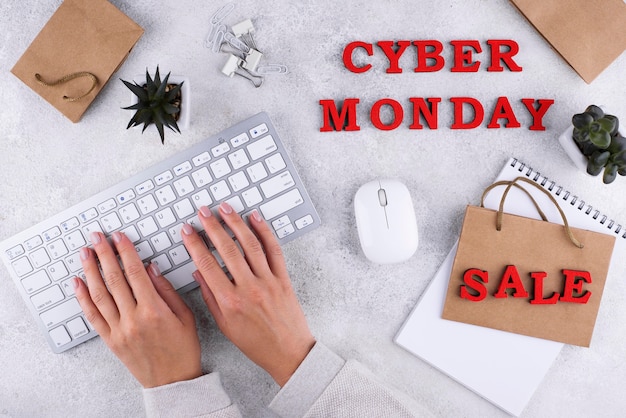 Surtido plano de cyber monday