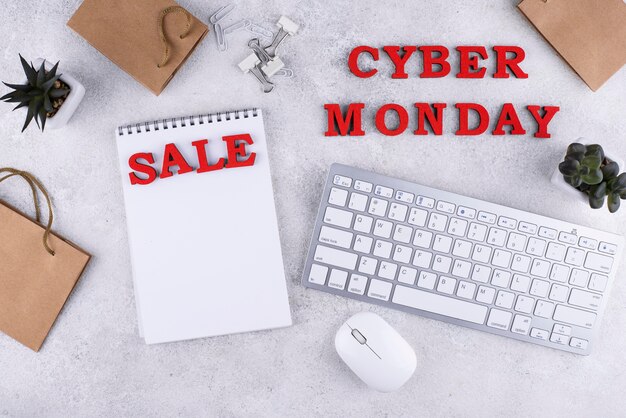 Surtido plano de cyber monday