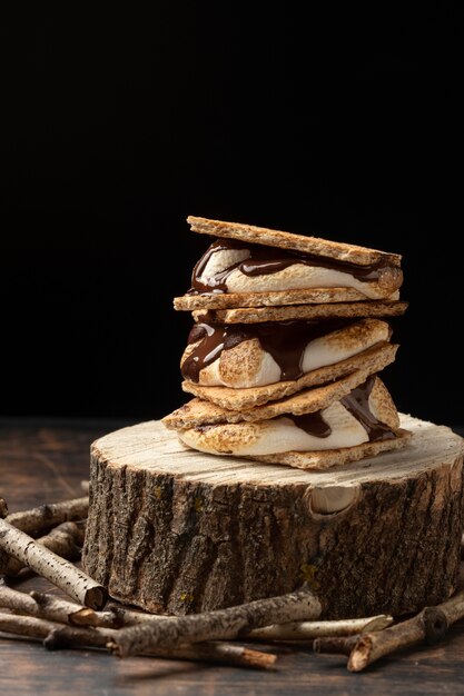 Surtido de postres deliciosos s'mores