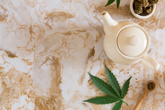 Foto gratuita surtido de té de cbd orgánico