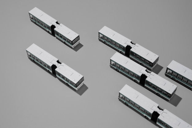 Surtido de transporte público de alto ángulo