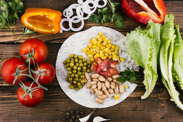 Surtido de verduras mexicanas tradicionales.