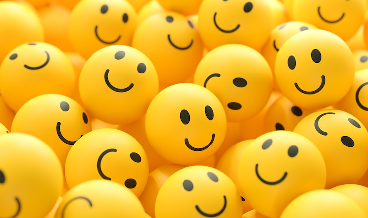 Photo Gratis susunan emoji hari senyum sedunia