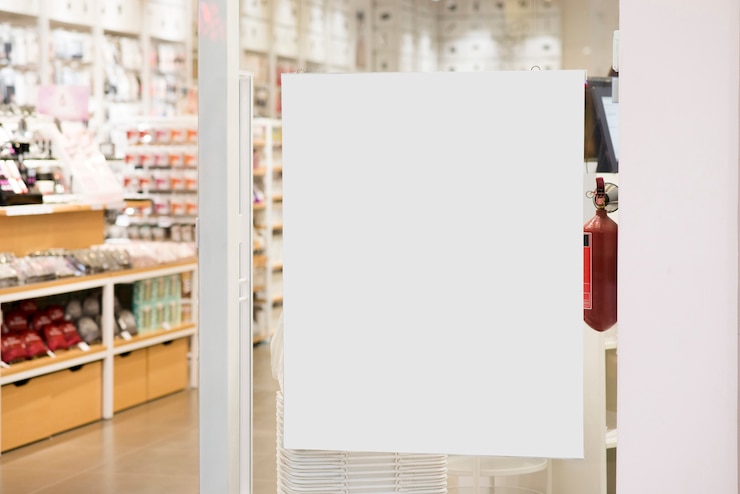 Foto gratuito tabla de anuncios blanca pegada en la ventana
