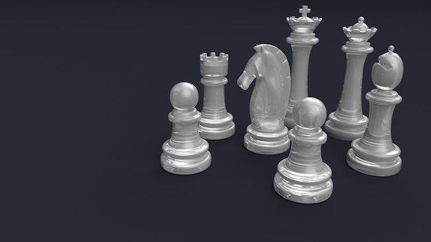 Tablero y piezas de ajedrez clásico