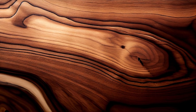 Tablón de madera anudado sobre suelo de madera oscura generado por IA