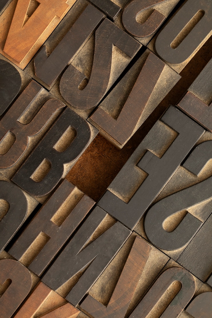 Photo Gratis tampilan atas di atas bagian typesetting