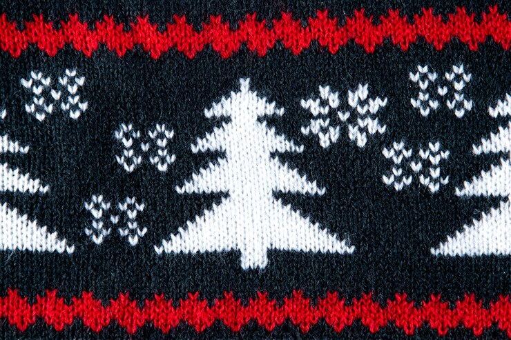 Photo Gratis tampilan atas sweater natal dengan detail merah